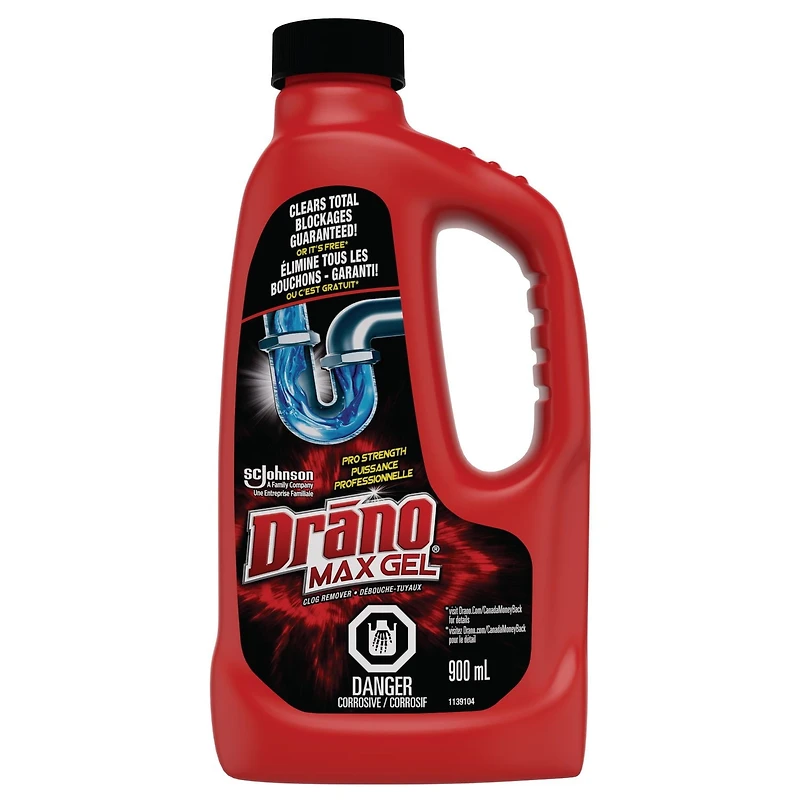 Drano® Max Gel Drain Cleaner and Clog Remover, 900ml