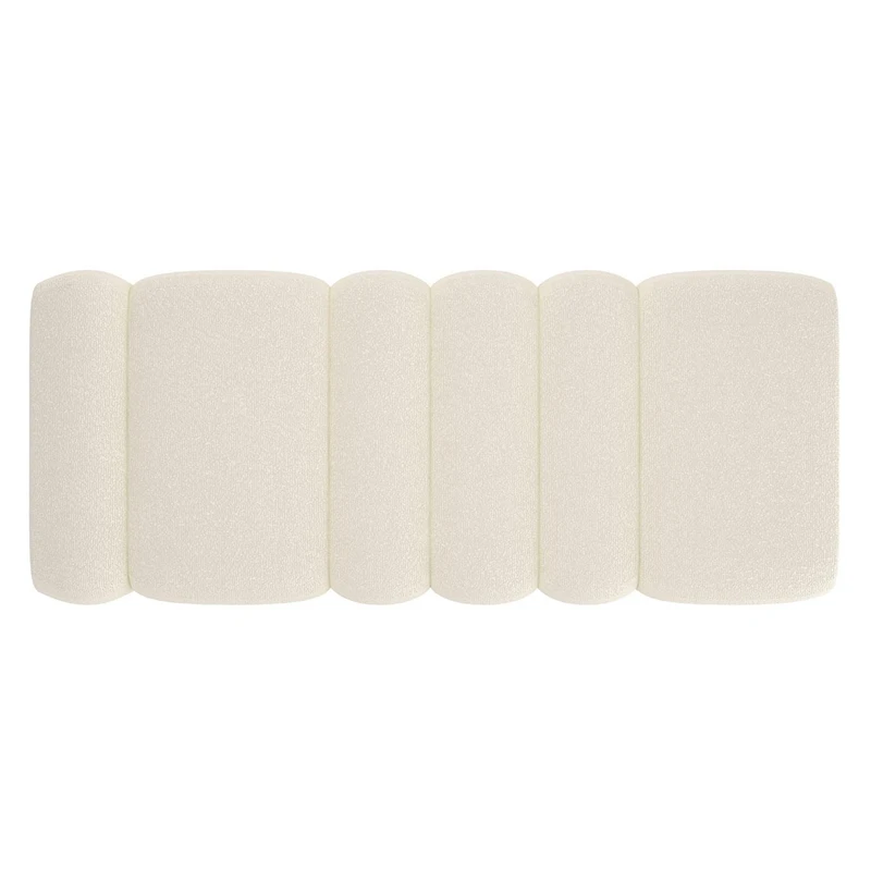 Contemporary Boucle Fabric Large Ottoman Bench - Ivory