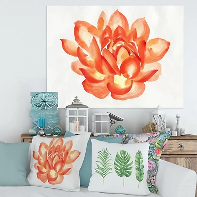 Designart Détail Vintage d'un Lotus Orange Art mural sur toile