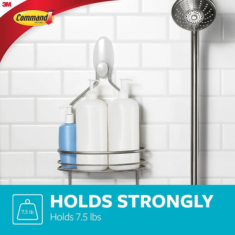 Command™ Bath Caddy Hanger BATH19-EF, Frosted, Command™ BATH19-EF