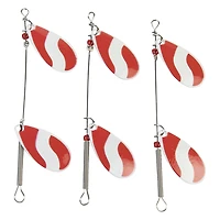 Lucky Strike Baitworks #3 Rouge et Blanc Double Cuillère Tournante - Lot de 3 - Cuillère de Pêche