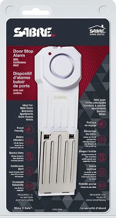 Alarme d'arrêt de porte Sabre Wedge Arrêt de porte, alarme domestique