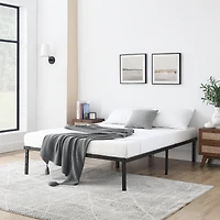 Mainstays Queen 14" Heavy Duty Steel Slat Platform Bed Frame with Storage Space Under Frame, No Box Spring Required, Black, Sizes Twin, Full, Queen