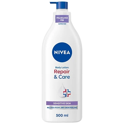 Lotion corporelle sans parfum Repair & Care NIVEA pour les peaux très sèches et irritées, 500 ml 500 ml