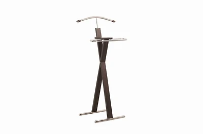 Monarch Specialties Valet Stand, Organizer, Suit Rack, Bedroom, Wooden, Metal, Dark Brown, Chrome, Contemporary, Modern