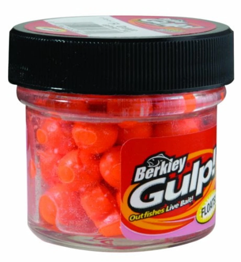 Berkley GPFE-FO Gulp ! Oeufs de saumon flottants Fl Orange Pot de 0,56 oz Surclasse les œufs de saumon naturels