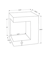 Monarch Specialties - Accent Table, 25"H, Indoor Or Outdoor, Side Table, Nightstand, End, Square, Bedroom, Living Room, Black, Contemporary, Modern