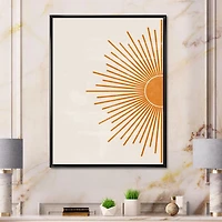 Designart Imprimé soleil orange I ART MURAL À CADRE FLOTTÉ