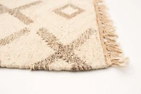 ECARPETGALLERY Tapis Fait à la Main pour Salon, Salle à Manger et Chambre à Coucher Géométrique Collection Organique & Pure 5'6" x 7'7" en Ivoire