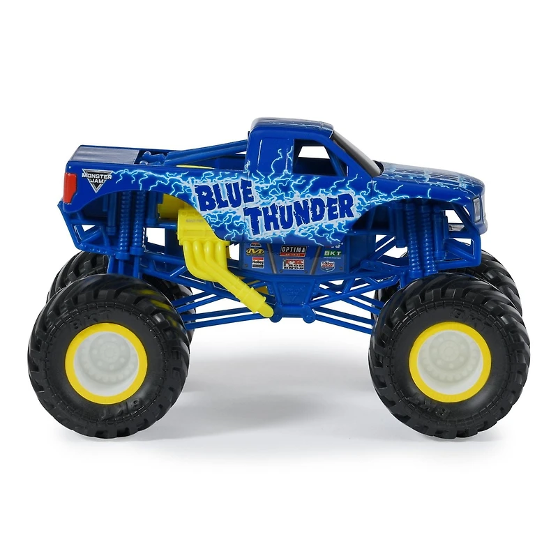 Monster Jam, Official Blue Thunder Monster Truck, Collector Die-Cast Vehicle, 1:24 Scale, Kids Toys for Boys and Girls Ages 3 and up