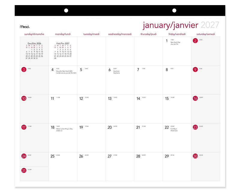 2027 At-A-Glance® Large Paper Monthly Desk Pad, 19-3/4" x 17"