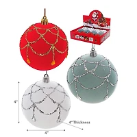 Christmas 10Cm Ornaments Glitter Drops   - Set of 12