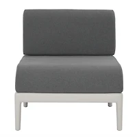 Chaise modulaire sans accoudoirs Leaf de la Collection Plus de Patioflare, gris
