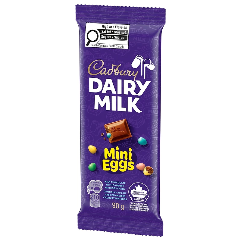 CADBURY DAIRY MILK Milk Chocolate Bar with Mini Eggs  Candy, CADBURY DAIRY MILK Milk Chocolate with CADBURY Mini Eggs, 90 g