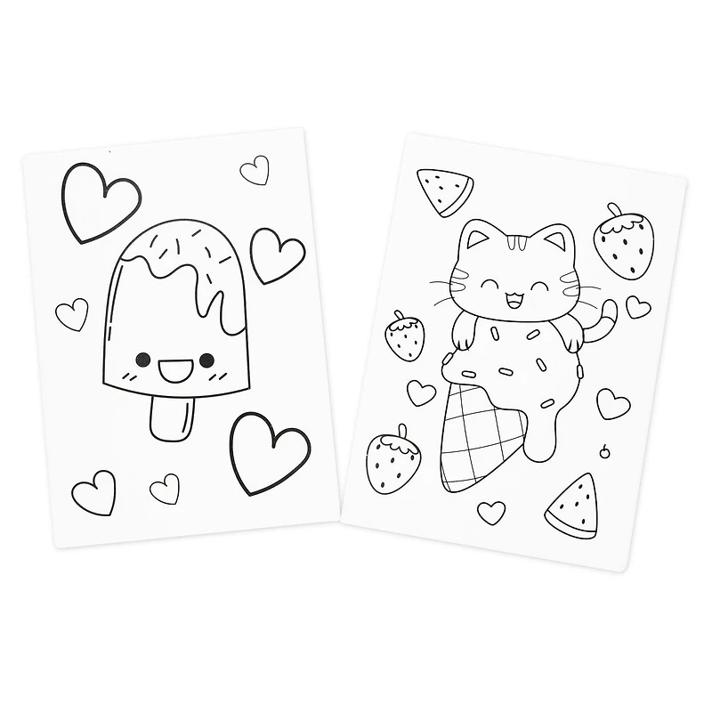 TINY HANDS Canvas Panels, Pre Printed, White, 2 pcs, 5inx7in, Age 5+, Kids, Crafts, Pre-Printed Canvas 2pc Asst 5" x 7"