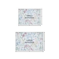 home trends Pastel Floral Digital Print 2 Piece Bath Rug Set