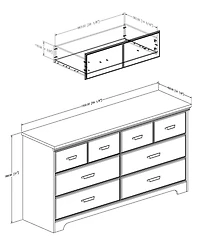 Meubles South Shore, collection Versa, Bureau  6 tiroirs