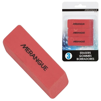 Merangue Pink Erasers, 36 Pack (12 cases of 3)