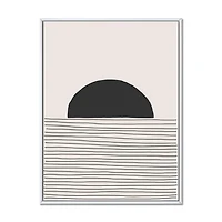 Designart Minimal Geometric Lines And Circle V FLOAT FRAME WALL ART
