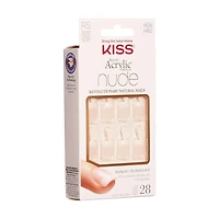 KISS Salon Acrylic - French Nude Breathtaking - Fake Nails, 28 Count, Short, DIY French nails at home!