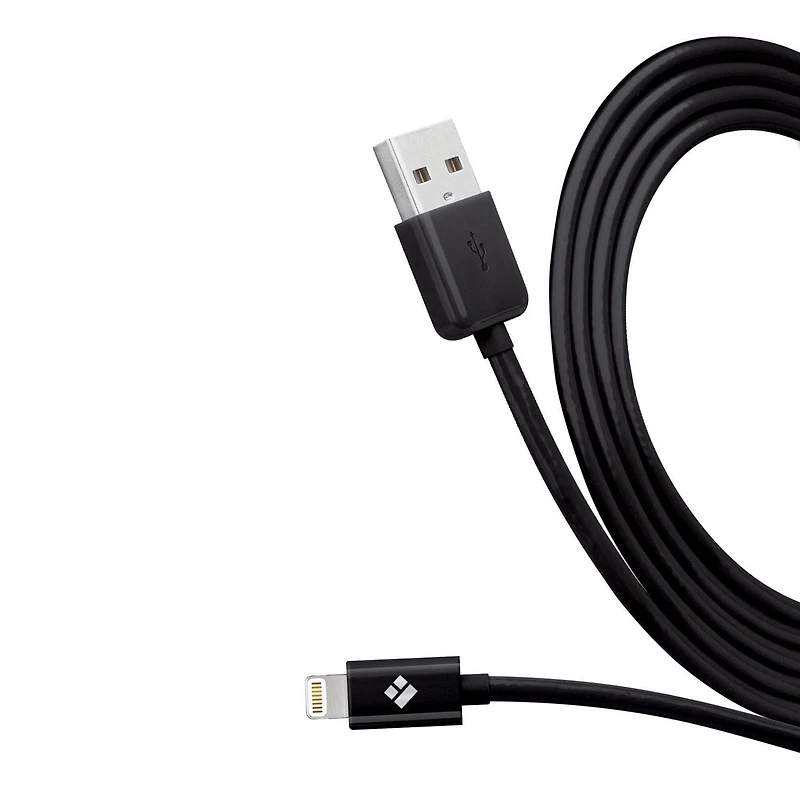 Tech Solutions charge + synchronisation 5 pieds. Câble Eclairage vers USB Noir