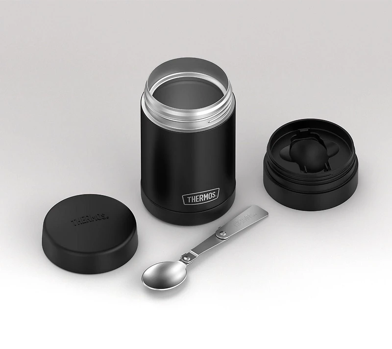 Thermos Vacuum Insulated 16 OZ Food Jar with Spoon, Black