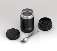 Thermos Vacuum Insulated 16 OZ Food Jar with Spoon, Black