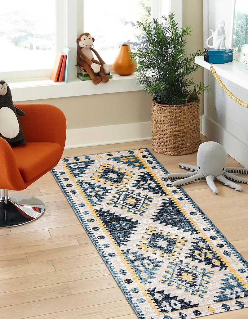 Tapis Lavable ECARPET Traditionnel pour Chambre, Salon, Chambre d'Enfant, Couloir