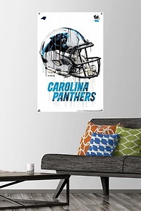 NFL Carolina Panthers - Drip Helmet 20 Wall Poster, 22.375" x 34" Framed