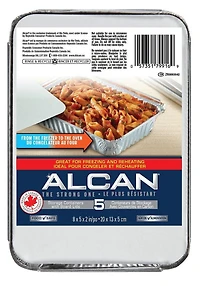 Contenants de conservation avec couvercles en carton, Plats à cuisson en aluminium ALCANMD Essentials, 5 unités Plats à cuisson en alumin. av/couvercles ALCAN 5un