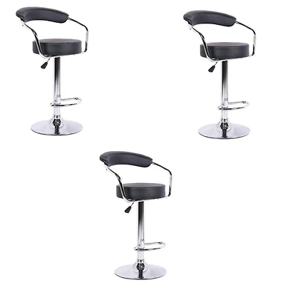 Tabouret réglable de la collection Heavenly avec base en acier inoxydable. ENSEMBLE DE 3