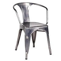 Chaise à accoudoirs emblématique Tolix Gunmetal – Chaise de salle à manger en métal durable, légère et de style industriel, parfaite pour les espaces modernes, rustiques ou urbains