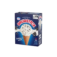 Drumstick Cookies 'n Crème, Vanilla And Chocolate Cookie Crunch Frozen Dessert, White Chocolatey Coating Dipped In Chocolate Cookie Pieces With A Chocolatey Nugget, 0.5 L