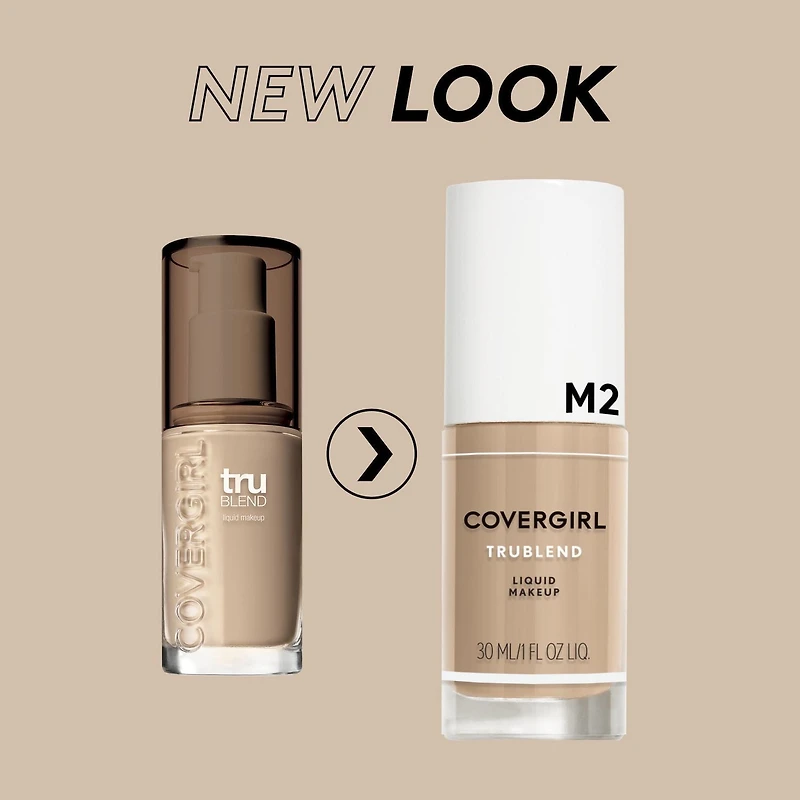 COVERGIRL TruBlend Hydrating Foundation, dewy finish, lasts all day, lightweight, oil-free formula, blurring imperfections, 100% Cruelty-Free, For a seamlessly flawless nude look