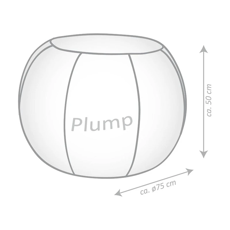 Pouf Plump en velours argent moelleux – Pouf rond surdimensionné avec revêtement en velours ultra-doux et rembourrage en billes de polystyrène pour salon, chambre ou bureau