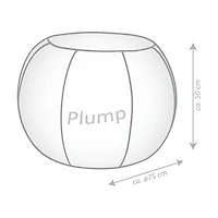 Pouf Plump en velours argent moelleux – Pouf rond surdimensionné avec revêtement en velours ultra-doux et rembourrage en billes de polystyrène pour salon, chambre ou bureau