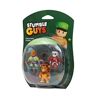 Figurines à collectionner Stumble Guys en paquet de 3  - Veloci T; Leonidas; Captain NoHeart