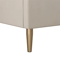 Lit rembourré Daphne de Mr. Kate, deux (2) places, velours blanc