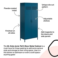 Mr. Kate Annie Tall Metal 2 Door Cabinet, Parchment