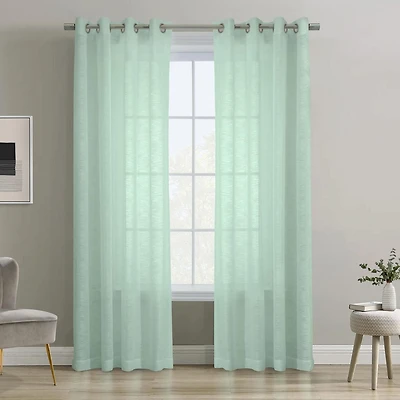 Loft Living Banan Transparent panneau de rideau à œillets 52 x 108 in Surf Spray