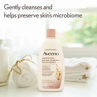 Aveeno Nourishing Almond Oil Body Wash with Prebiotic Oat, for Moisturized, Supple Skin