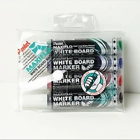 Marqueur pour tableaux blancs, encre liquide. Pointe biseautée. Paquet 4; Noir, Bleu, Rouge, Vert