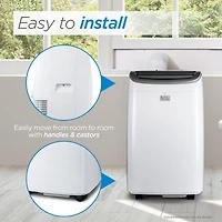 BLACK+DECKER 10,000 BTU Portable Air Conditioner up to 450 Sq. with Remote Control, White