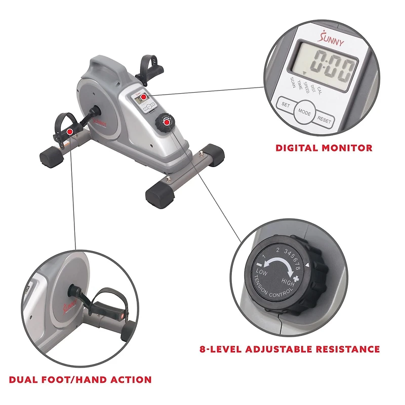 Sunny Health & Fitness Magnetic Mini Exercise Pedal Cycle - SF-B020026