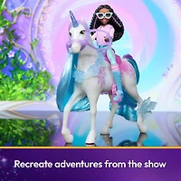 Unicorn Academy, Coffret Layla & Glacier Power of Friendship avec selle et 2 accessoires de pouvoir translucides, poupées et licornes pour filles à partir de 4 ans