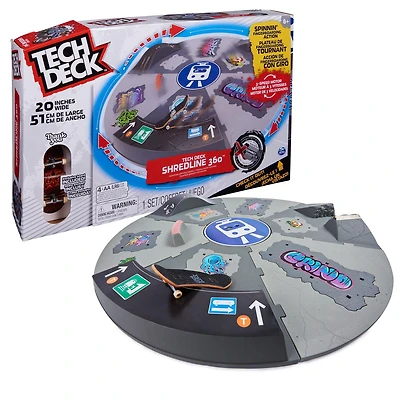 Tech Deck, Shredline 360, Skatepark motorisé, X-Connect Creator, Coffret rampe à construire et à personnaliser avec fingerboard exclusif, jouet pour garçons et filles à partir de 6 ans.