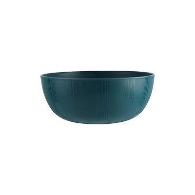 Assiette ronde en plastique bleu Mainstays, avec motif à rayures gravées, 26,7 cm (10,5 pouces)