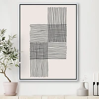Designart Compositions Géométriques Minimales De Formes Élémentaires XIX ART MURAL À CADRE FLOTTÉ
