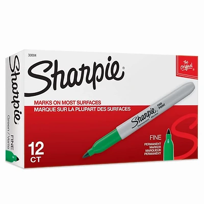 Sharpie Permanent Markers, Fine Point, Green