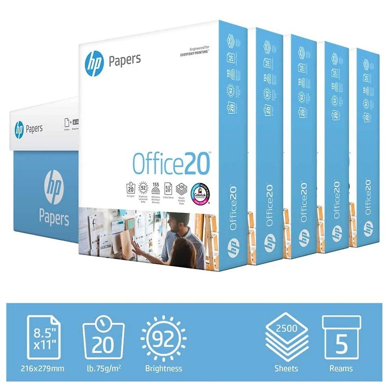 Hewlett-Packard 112101 Bureau Copy / Laser / Jet d'Encre Papier Luminosité : 92 - 2,3 Kg 500 feuilles